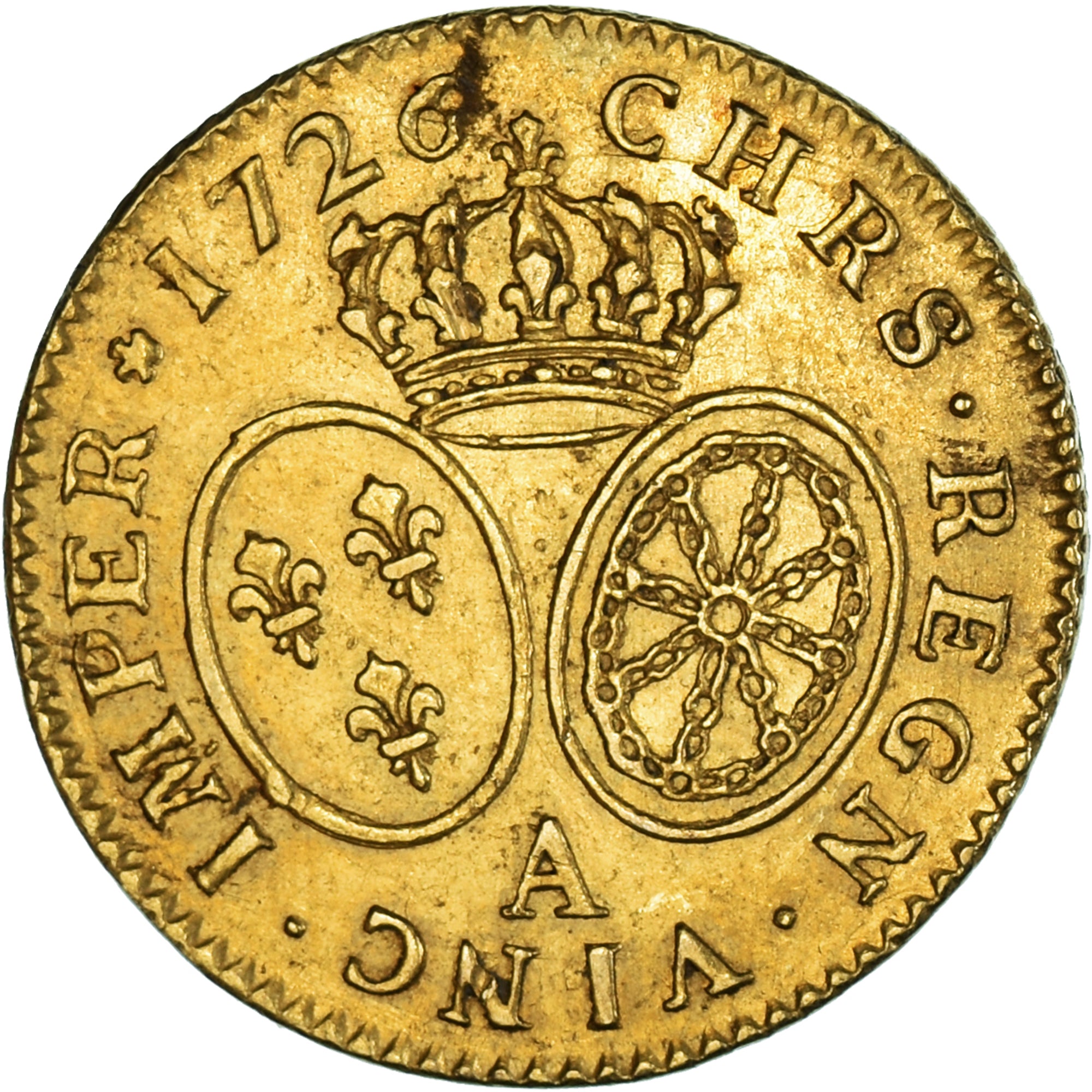 Coin, France, Louis XV, Louis d'or aux lunettes, 1726, Paris, AU(50-53), Gold