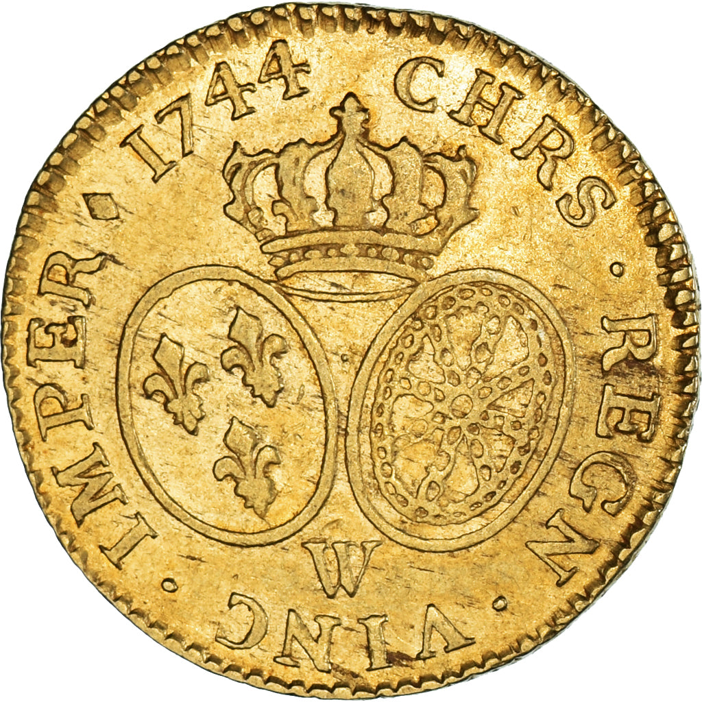 Münze, Frankreich, Louis XV, louis d'or au bandeau, 1744, Lille, SS, Gold