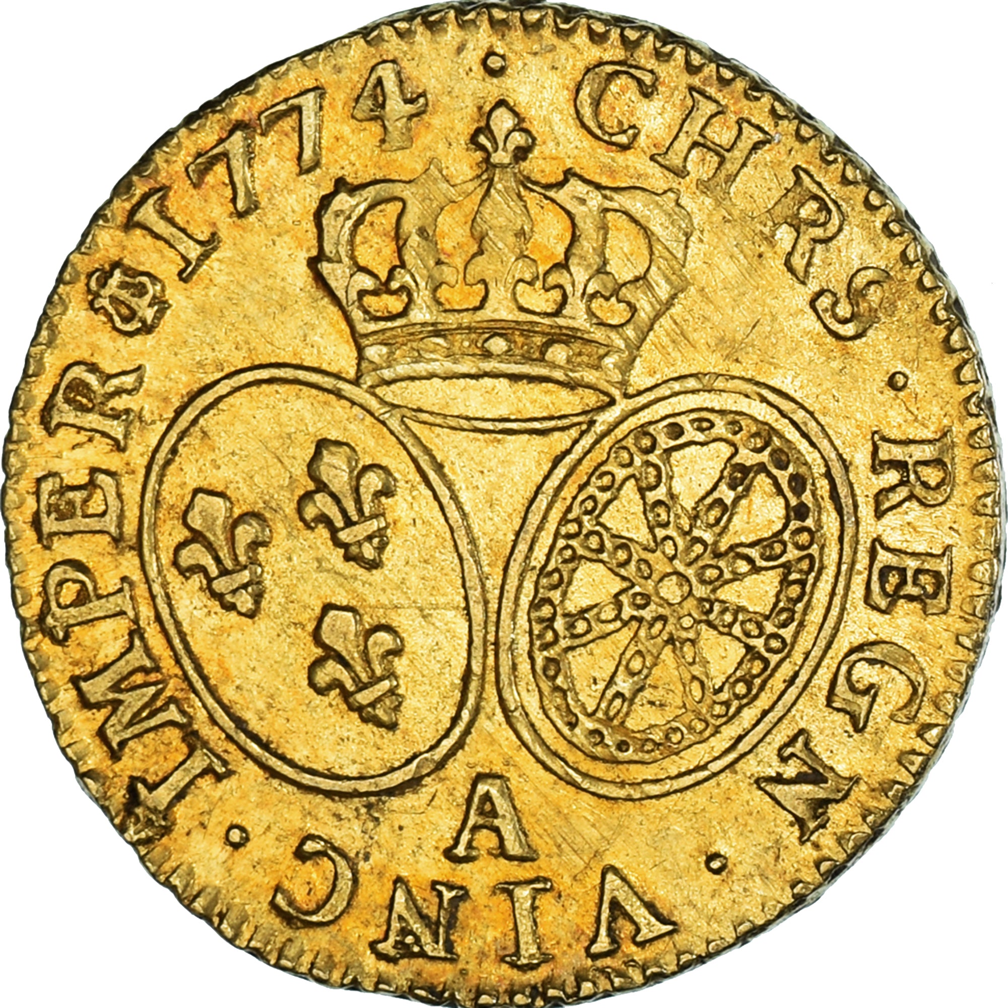 Monnaie, France, Louis XV, louis d'or à la vieille tête, 1774, Paris, TTB+