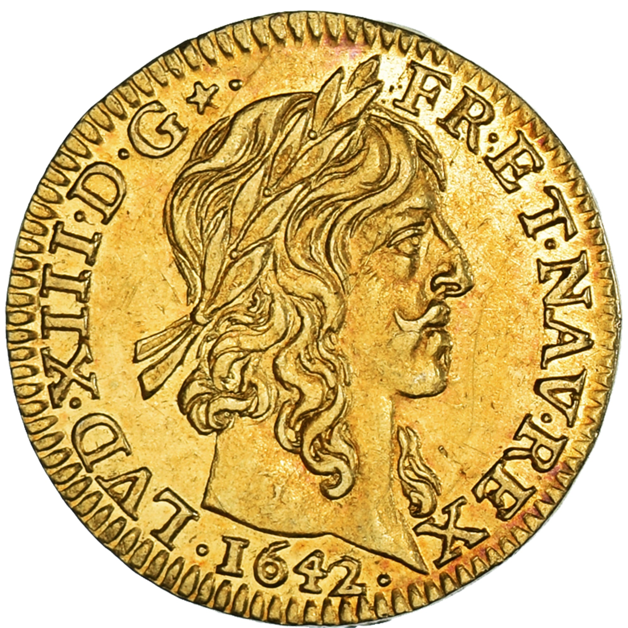 Monnaie, France, Louis XIII, 1/2 Louis d'or, 1642, Paris, SUP, Or, Gadoury:57