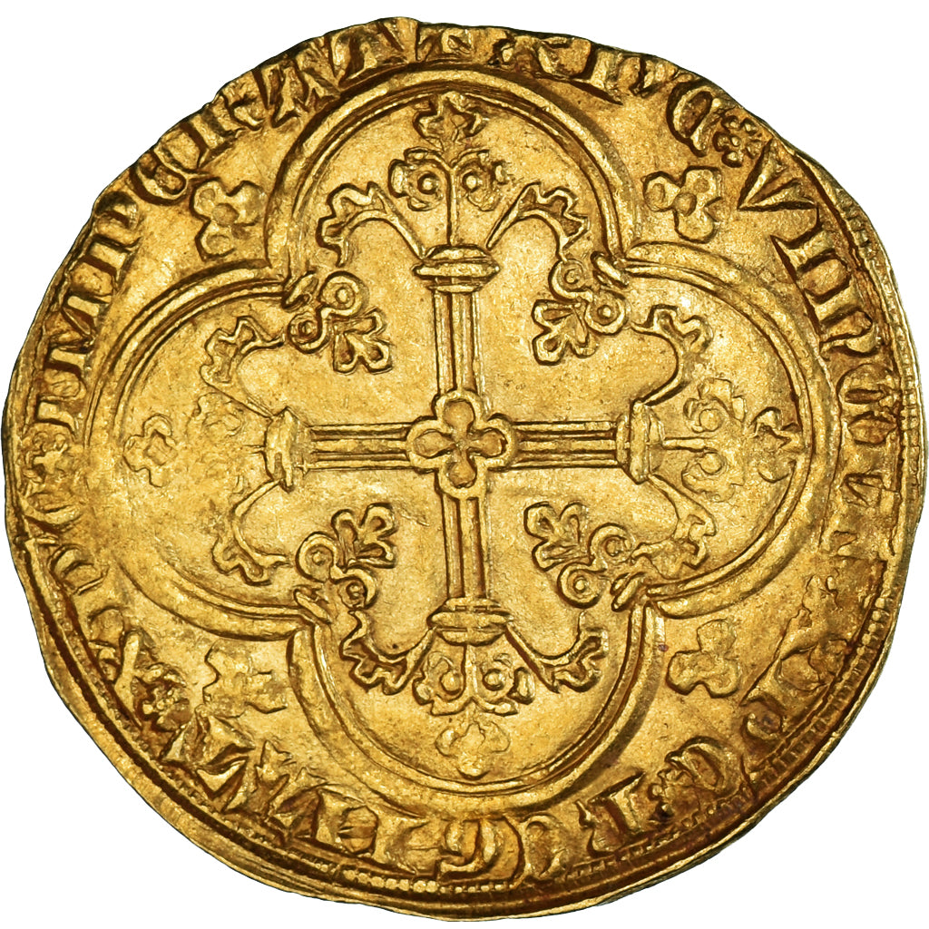 Coin, France, Charles V, Franc à cheval, AU(50-53), Gold, Duplessy:358