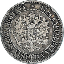 Coin, Finland, Alexander II, 2 Markkaa, 1866, Helsinki, VF(30-35), Silver