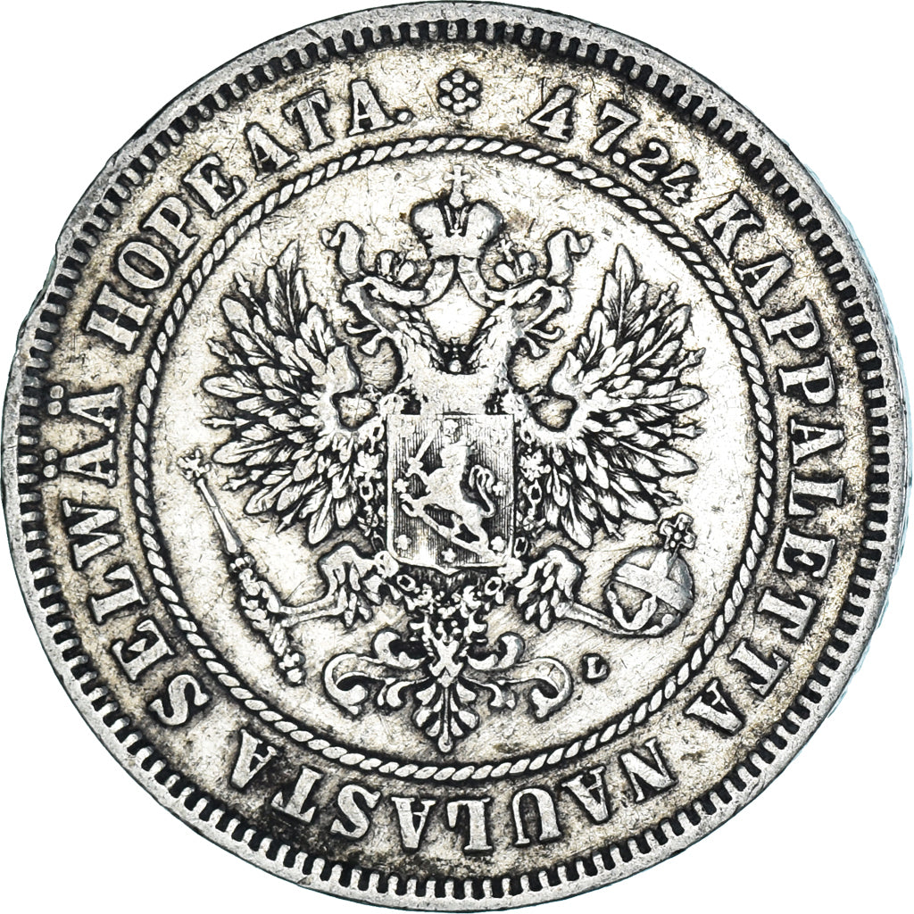 Coin, Finland, Nicholas II, 2 Markkaa, 1906, Helsinki, L, EF(40-45), Silver