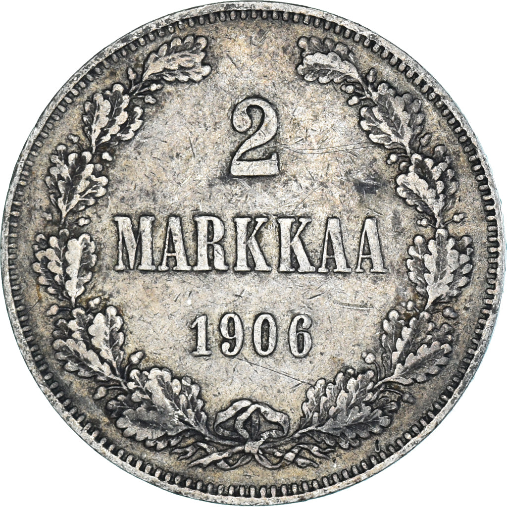 Coin, Finland, Nicholas II, 2 Markkaa, 1906, Helsinki, L, EF(40-45), Silver