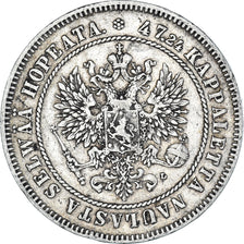 Coin, Finland, Nicholas II, 2 Markkaa, 1906, Helsinki, L, EF(40-45), Silver