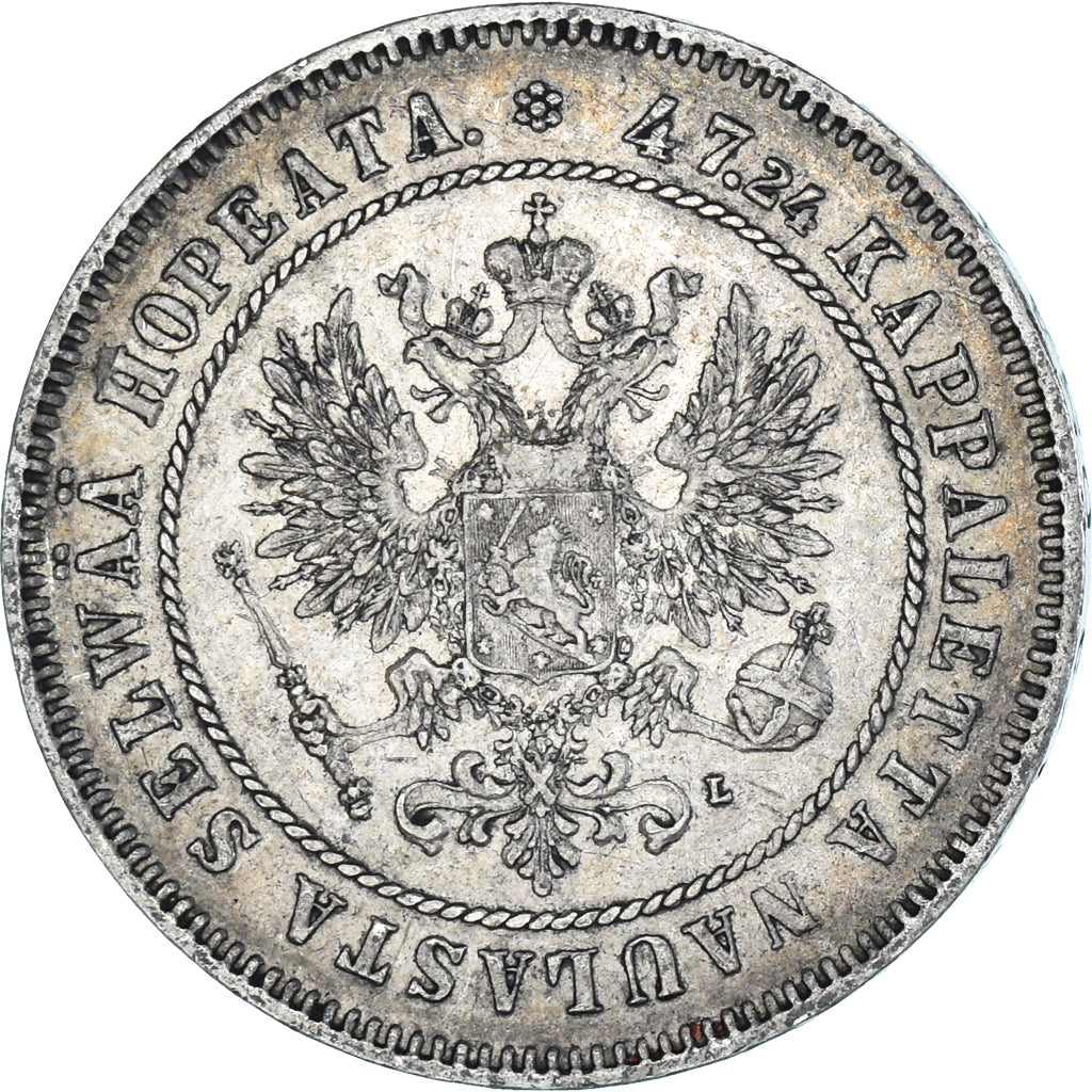 Coin, Finland, Nicholas II, 2 Markkaa, 1906, Helsinki, L, EF(40-45), Silver