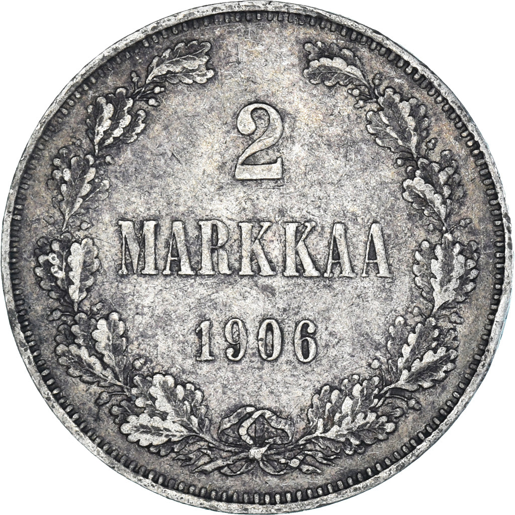 Coin, Finland, Nicholas II, 2 Markkaa, 1906, Helsinki, L, EF(40-45), Silver