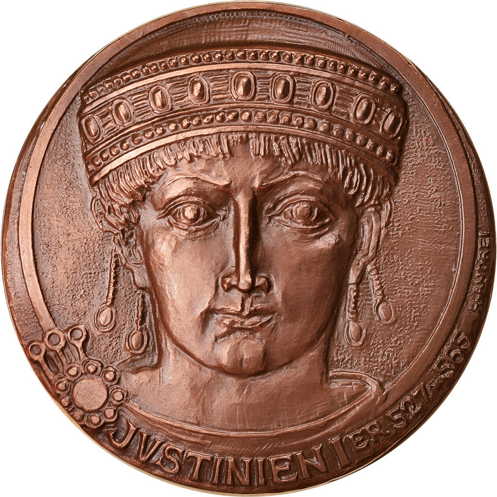 France, Médaille, Notariat Français, Justinien Ier, 1973, Andrei, FDC, Bronze
