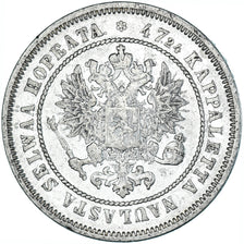 Moneta, Finlandia, Alexander II, 2 Markkaa, 1872, Helsinki, BB, Argento, KM:7.2
