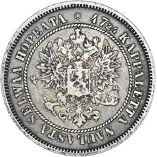 Coin, Finland, Alexander II, 2 Markkaa, 1872, Helsinki, EF(40-45), Silver