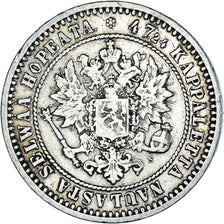 Coin, Finland, Alexander II, 2 Markkaa, 1870, Helsinki, EF(40-45), Silver