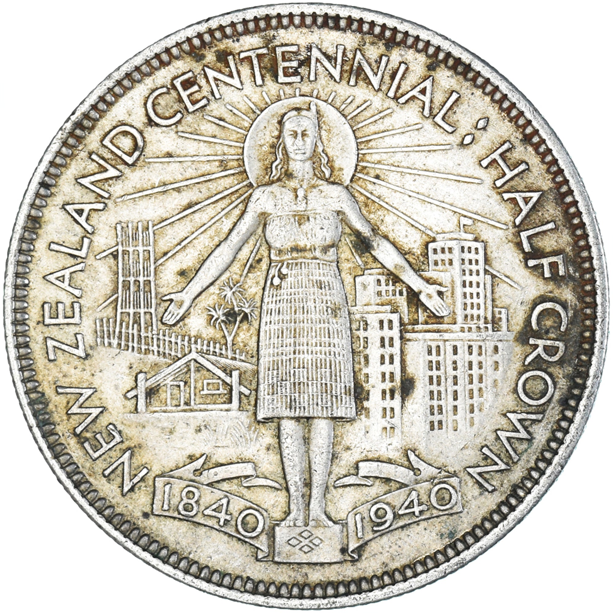 Monnaie, Nouvelle-Zélande, George VI, Centenaire, 1/2 Crown, 1940, Royal Mint