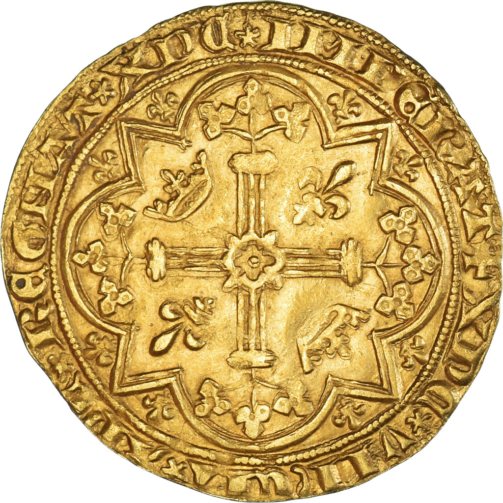Moeda, França, Charles V, Franc à pied, AU(50-53), Dourado, Duplessy:360