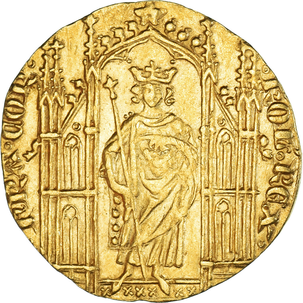 Moeda, França, Charles IV, Royal d'or, AU(50-53), Dourado, Duplessy:240
