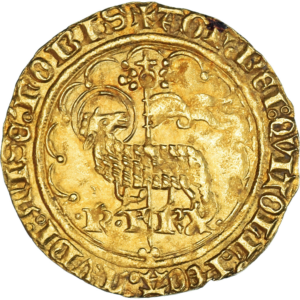 Coin, France, Charles VI, Agnel d'or, EF(40-45), Gold, Duplessy:372C2