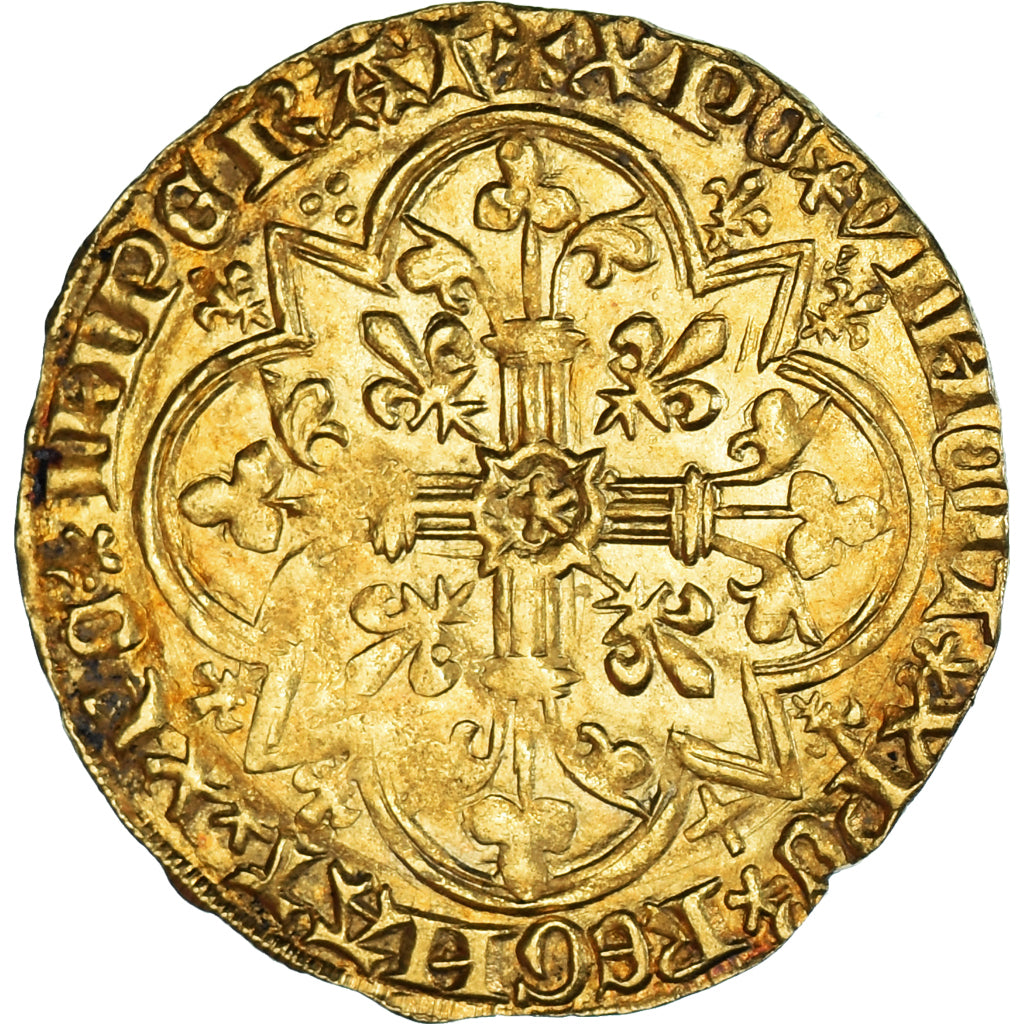 Coin, France, Charles VI, Agnel d'or, EF(40-45), Gold, Duplessy:372C2
