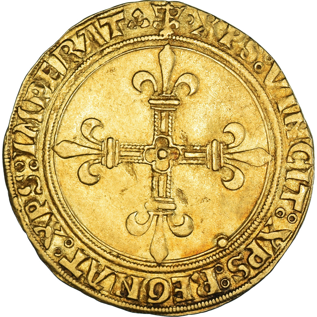 Coin, France, Louis XII, Écu d'or au soleil, Lyon, AU(55-58), Gold
