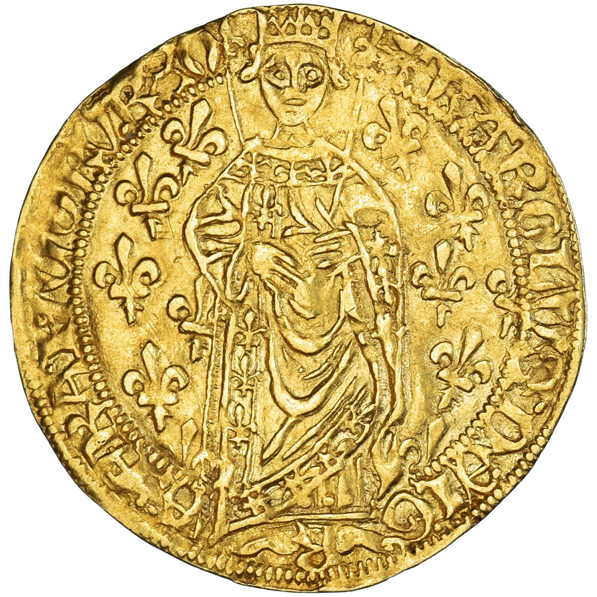 Moneta, Francia, Charles VII, Royal d'or, Orléans, BB+, Oro, Duplessy:455