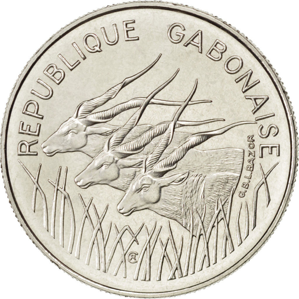Coin, Gabon, 100 Francs, 1971, Paris, MS(63), Nickel, KM:E3