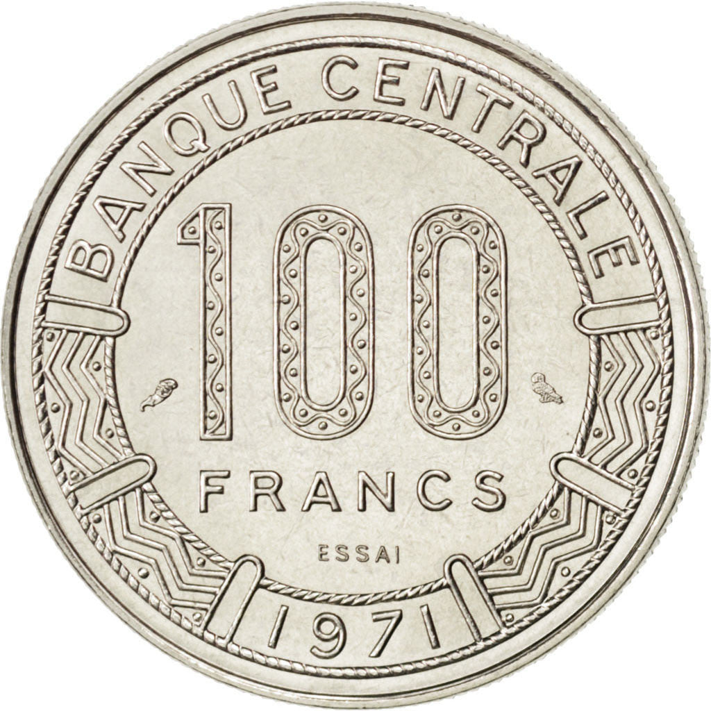 Coin, Gabon, 100 Francs, 1971, Paris, MS(63), Nickel, KM:E3