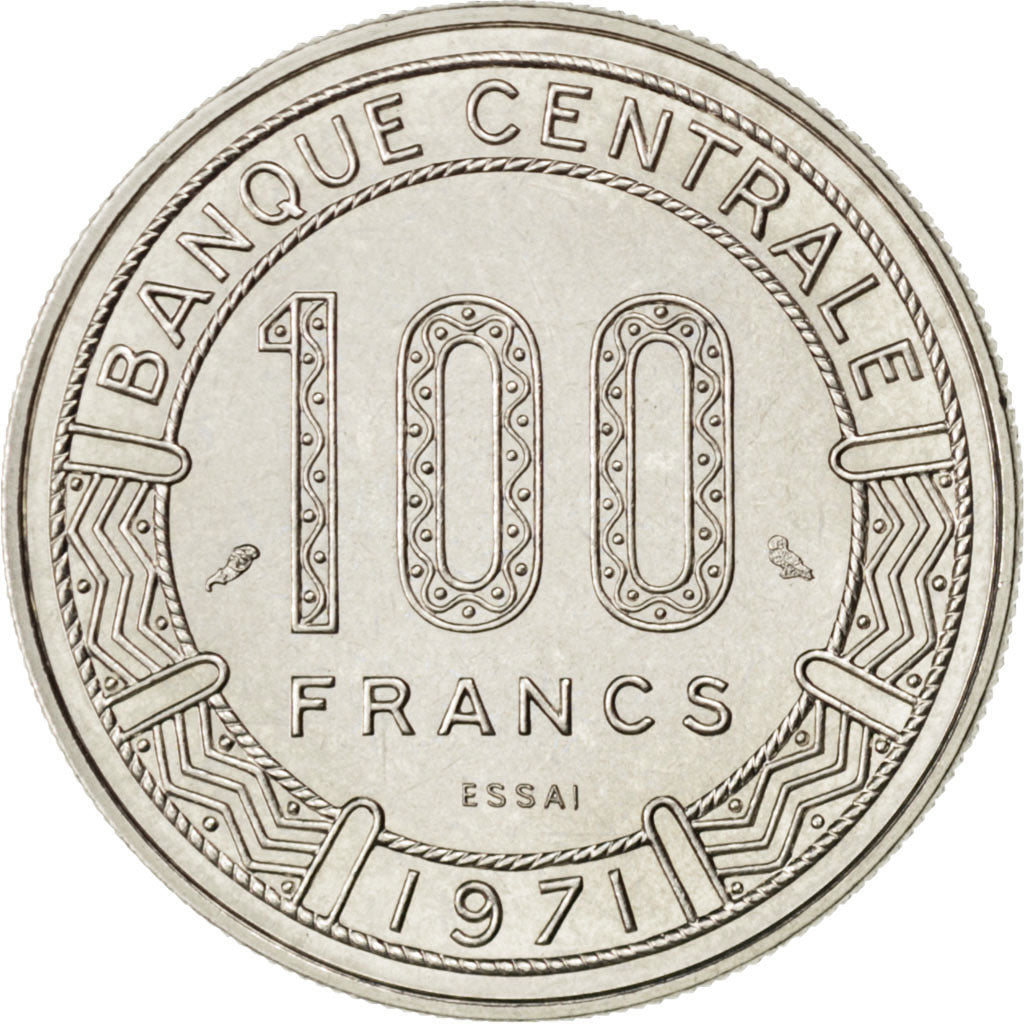 Repubblica Centrafricana, 100 Francs, 1971, Paris, SPL, Nichel, KM:E2