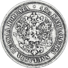 Coin, Finland, Alexander II, 2 Markkaa, 1872, Helsinki, EF(40-45), Silver