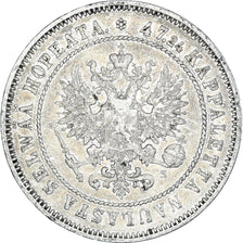 Coin, Finland, Alexander II, 2 Markkaa, 1874, Helsinki, VF(30-35), Silver