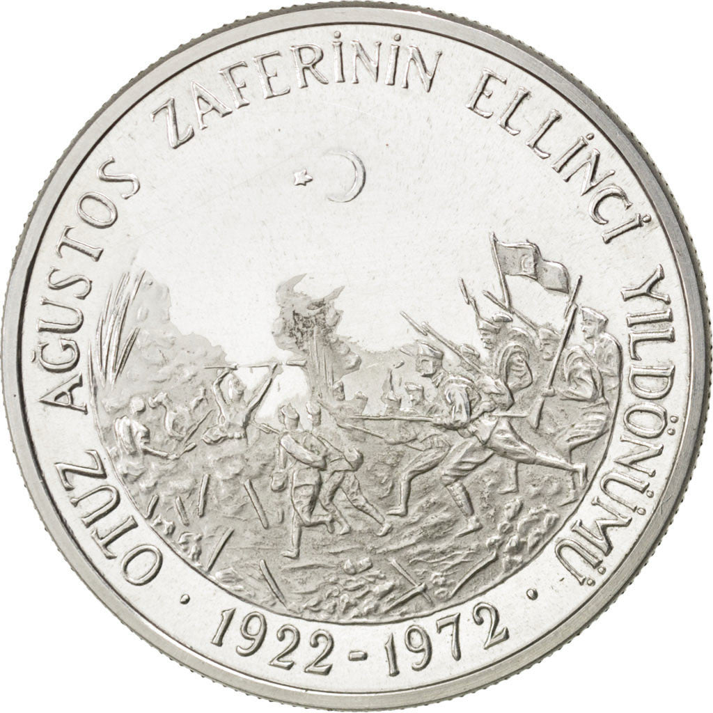 Turchia, 50 Lira, 1972, SPL, Argento, KM:901