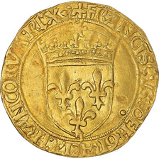 Moeda, França, François Ier, Écu d'or au soleil, Lyon, EF(40-45), Dourado