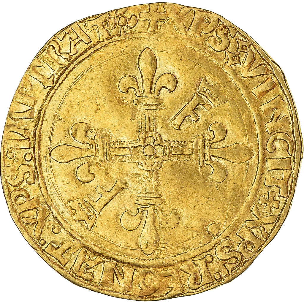 Moeda, França, François Ier, Écu d'or au soleil, Lyon, EF(40-45), Dourado