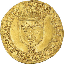 Moneda, Francia, François Ier, Ecu d'or à la croisette, Toulouse, MBC+, Oro