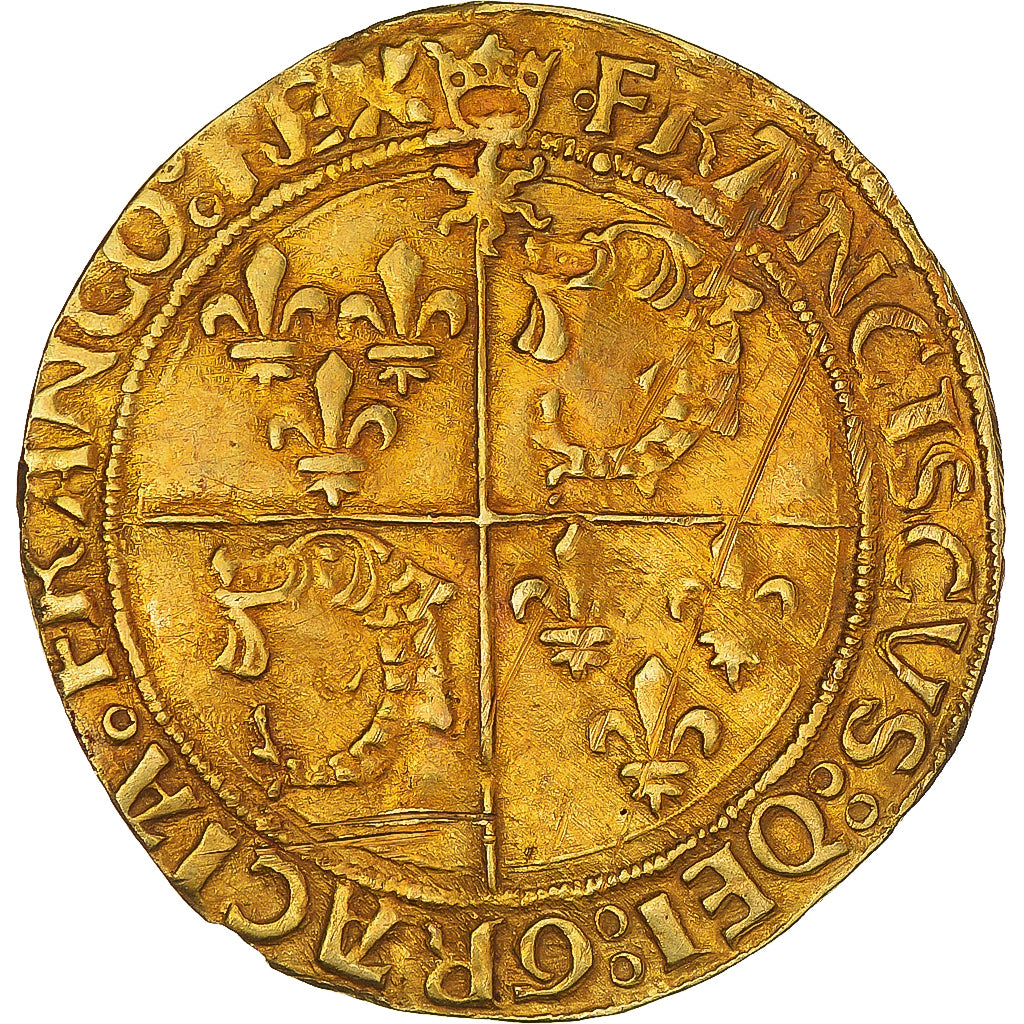Moeda, França, François Ier, Ecu d'or au soleil du Dauphiné, Cremieu