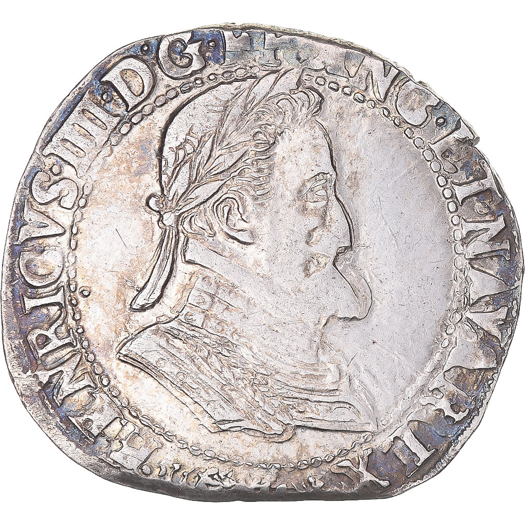 Coin, France, Henri IV, 1/2 Franc, Toulouse, VF(30-35), Silver, Gadoury:590