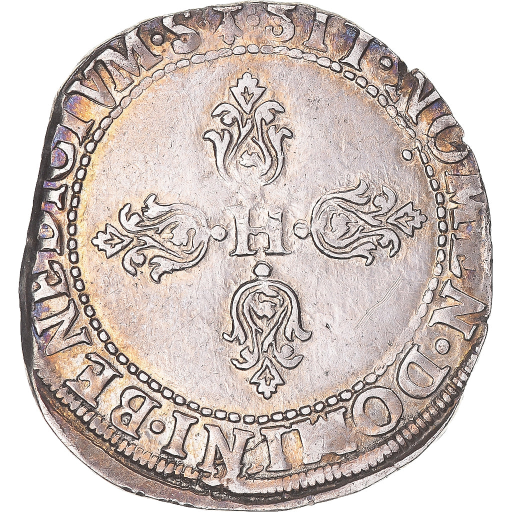 Coin, France, Henri IV, 1/2 Franc, Toulouse, VF(30-35), Silver, Gadoury:590