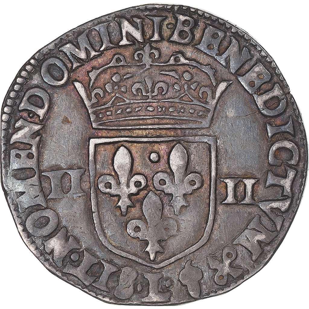 Monnaie, France, Henri IV, 1/4 Ecu, 1601, Bayonne, 3rd type, TTB, Argent