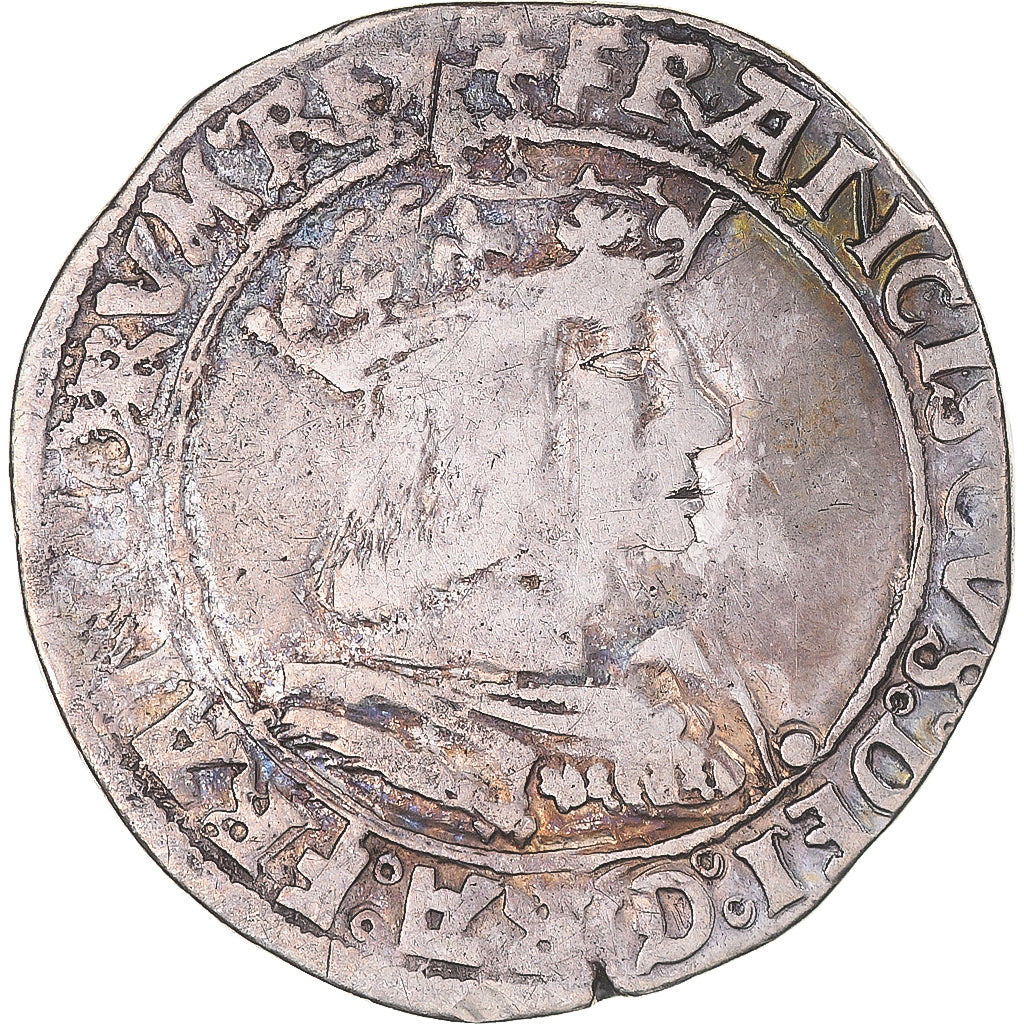 Coin, France, François Ier, Teston, Lyon, 10th type, VF(30-35), Silver