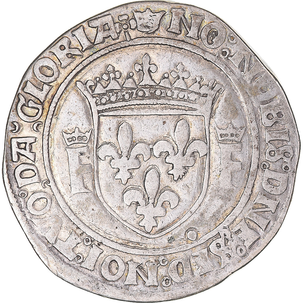 Coin, France, François Ier, Teston, Lyon, 10th type, VF(30-35), Silver