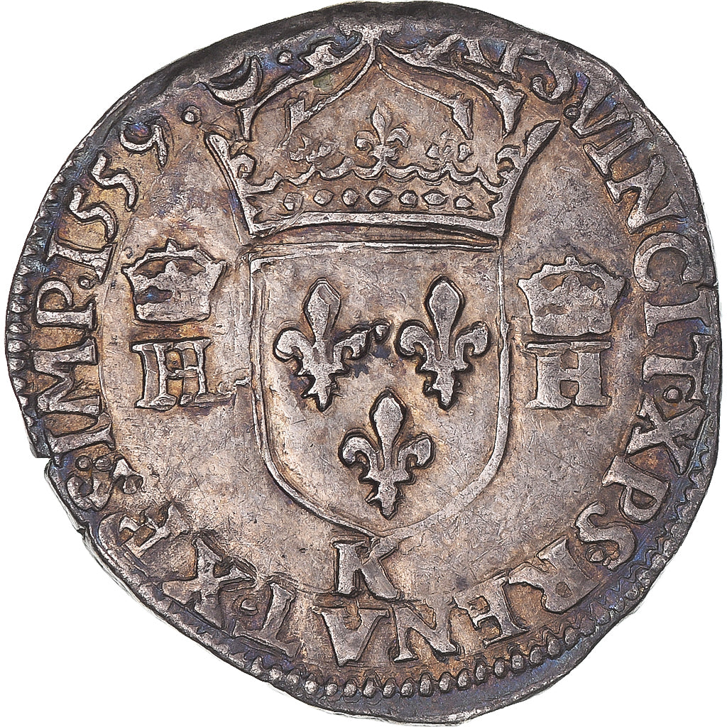Monnaie, France, Henri II, Teston à la tête nue,  Buste B, 1559, Bordeaux, TTB