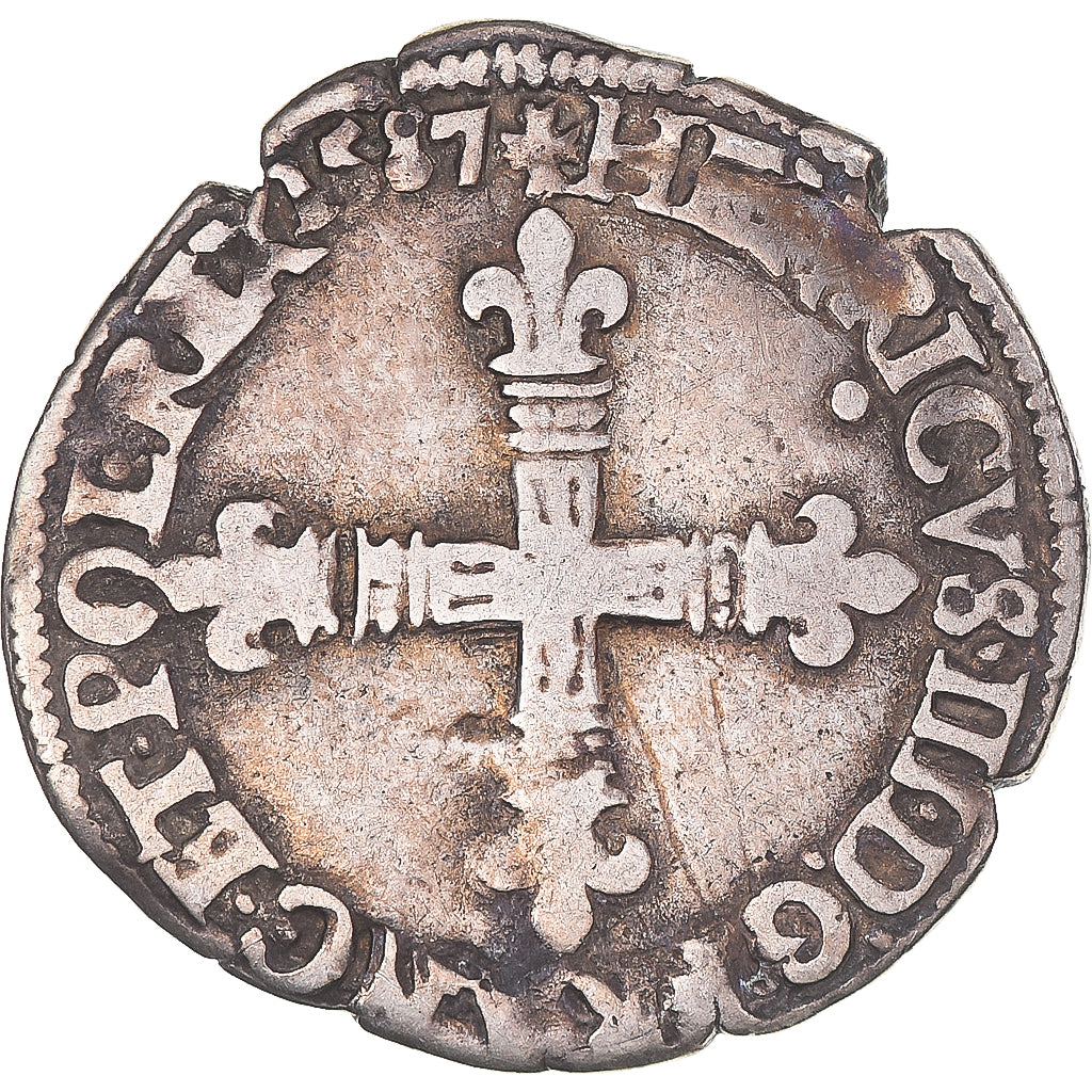 Coin, France, Henri III, 1/8e Ecu, 1587, Nantes, VF(30-35), Silver, Gadoury:485