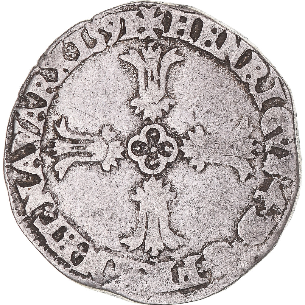 Coin, France, Henri IV, 1/4 Ecu, 1591, Bayonne, VF(30-35), Silver, Gadoury:597A