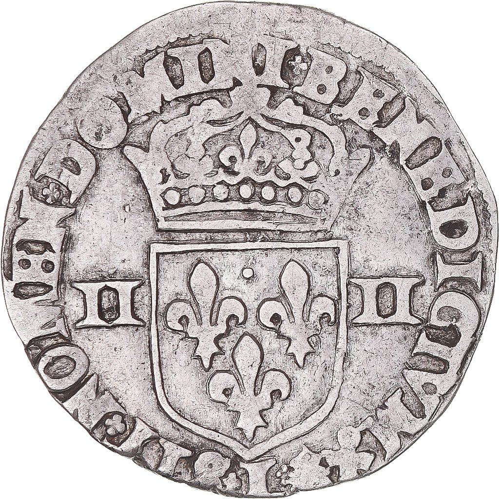 Coin, France, Henri IV, 1/4 Ecu, 1591, Bayonne, VF(30-35), Silver, Gadoury:597A