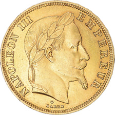 Moneta, Francia, Napoleon III, 50 Francs, 1862, Strasbourg, SPL-, Oro, KM:804.2