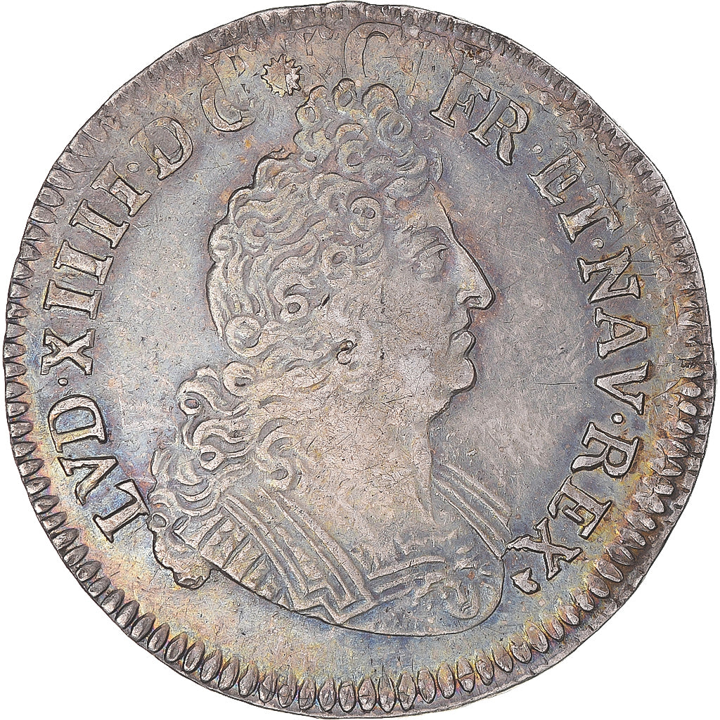 Moneta, Francia, Louis XIV, 1/2 écu aux 8L, 2e type, 1704, Rouen, réformé