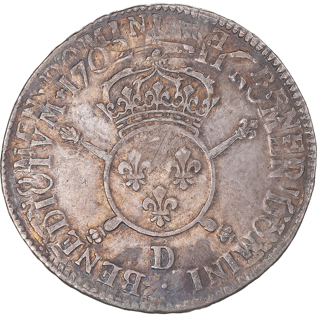 Coin, France, Louis XIV, 1/2 Ecu aux insignes, 1702, Lyon, réformé, EF(40-45)
