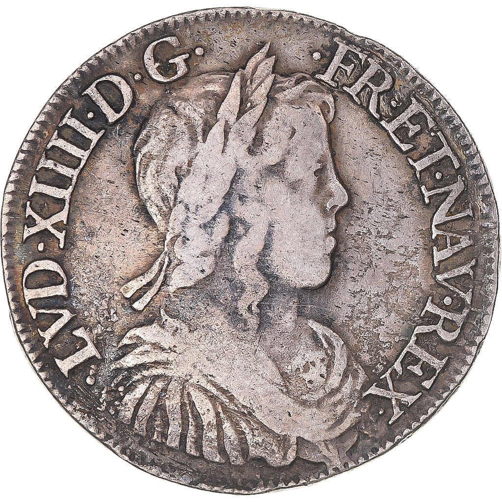 Münze, Frankreich, Louis XIV, 1/2 Écu à la mèche longue, 1653, Dijon, S+