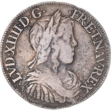 Münze, Frankreich, Louis XIV, 1/2 Écu à la mèche longue, 1653, Dijon, S+