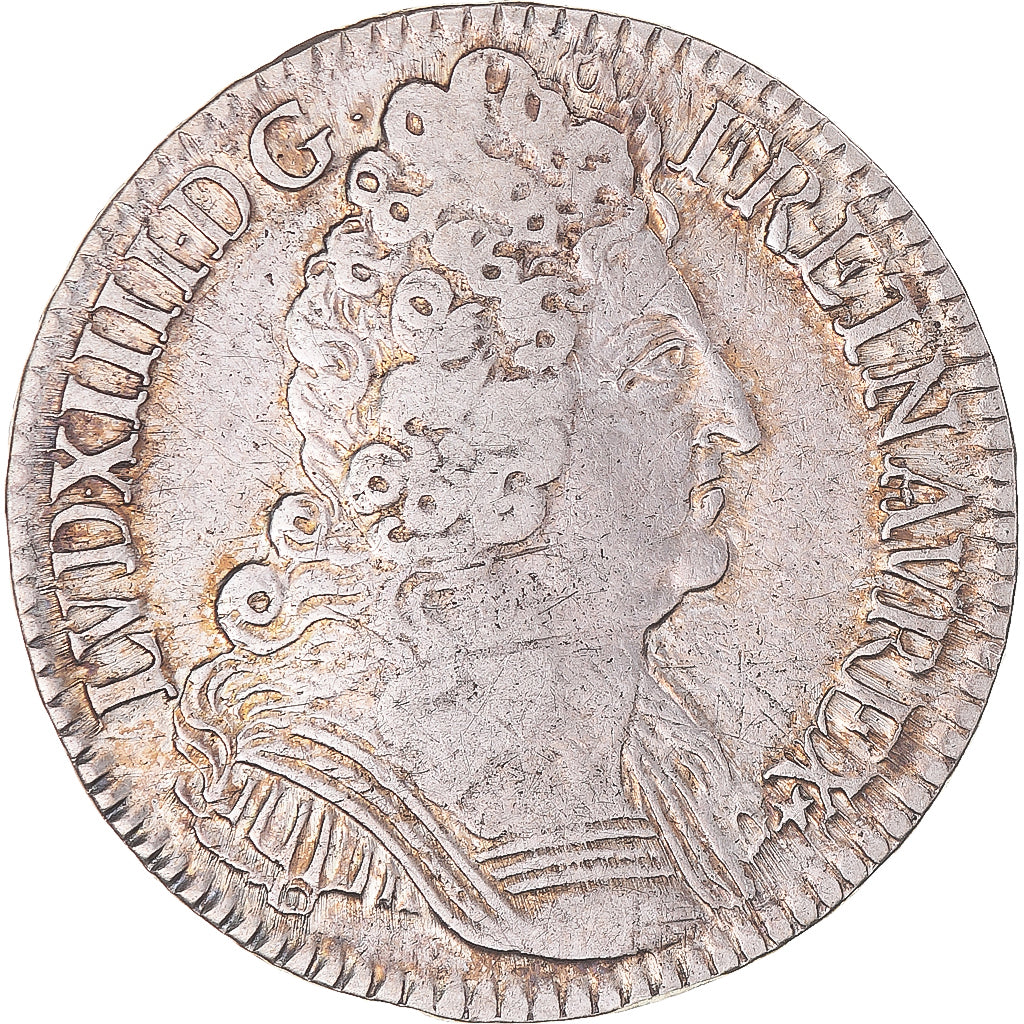 Coin, France, Louis XIV, 1/2 Ecu aux trois couronnes, 1710, Paris, VF(30-35)