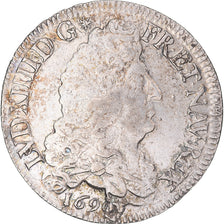 Monnaie, France, Louis XIV, 1/2 Écu aux 8 L, 1690, Paris, réformé, TTB