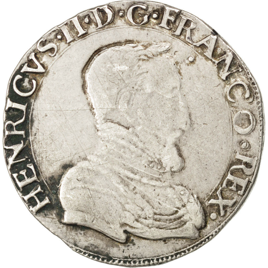 Francia, Teston, 1554, Rouen, BB, Argento, Sombart:4558