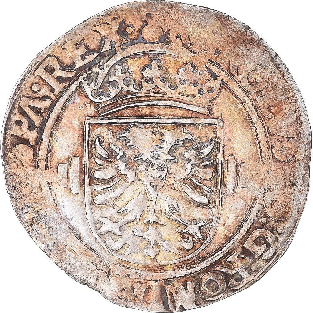 Coin, Spanish Netherlands, Charles Quint, 1/2 Réal, 1521-1555, EF(40-45)